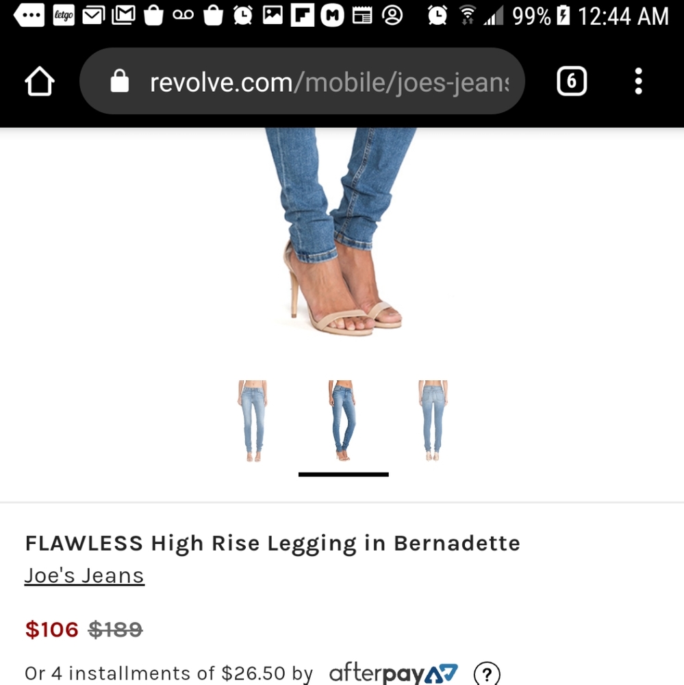 JOE'S JEANS EUC SOLD OUT HIGH RISE LEGGINGS RETAIL
